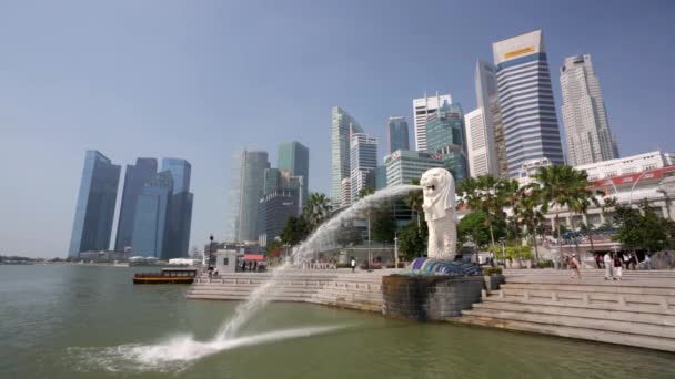Singapur Merlion çeşme - Video, Çekim