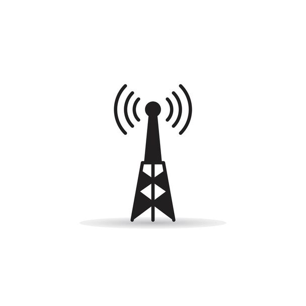 radio mast and network tower icon - Vector, imagen