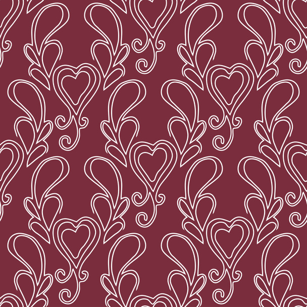 Vintage Valentines Day pattern - Vector, imagen