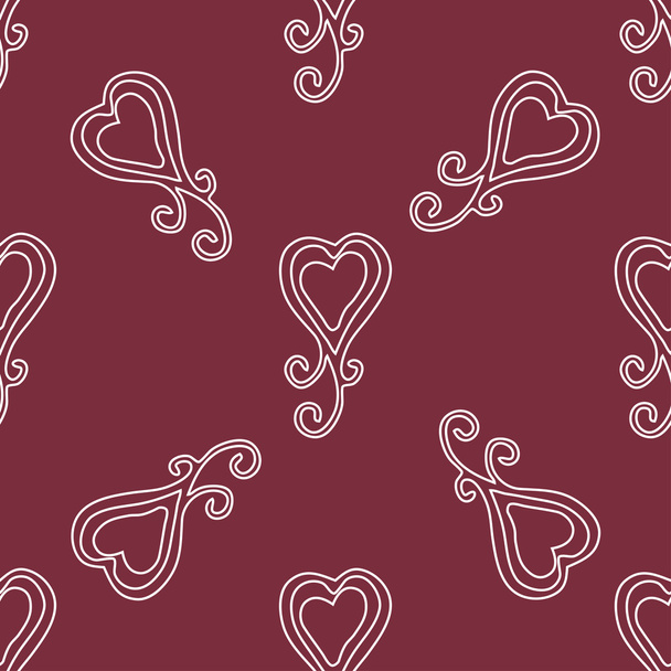 Vintage Valentines Day pattern - Vector, imagen