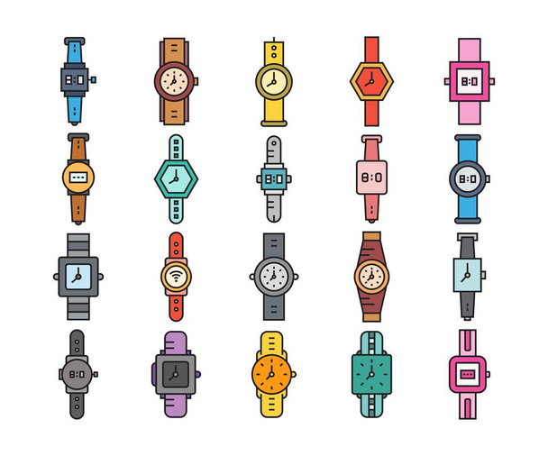watch icons set vector illustration - Vector, Image