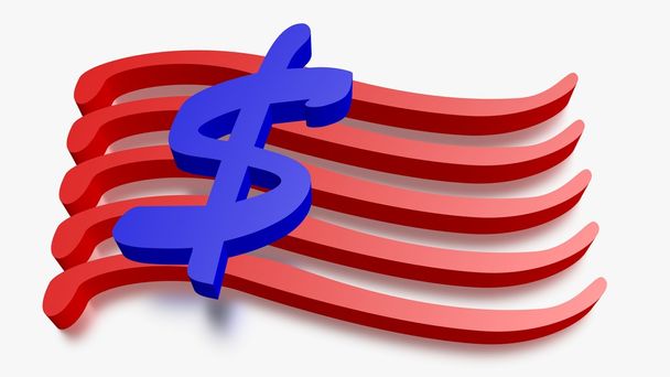 μπλε σύμβολο του δολαρίου - Φωτογραφία, εικόνα