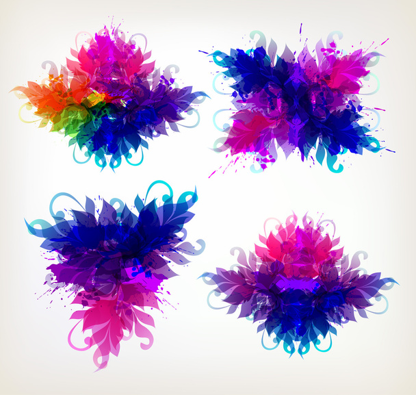 Design colorful floral elements. - Vector, Image