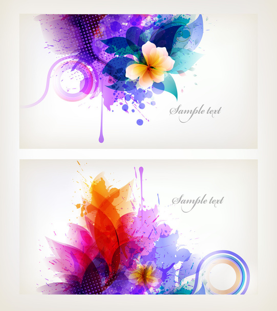 Brochure template with floral elements - Vector, afbeelding