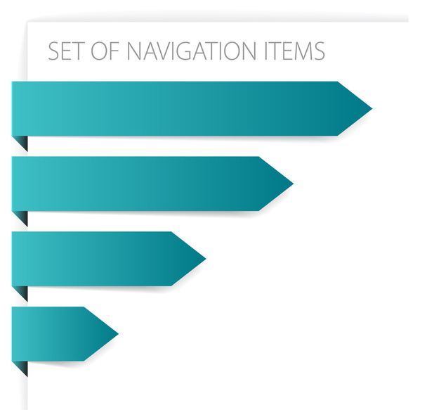 Flechas de papel - elementos de navegación modernos
 - Vector, Imagen