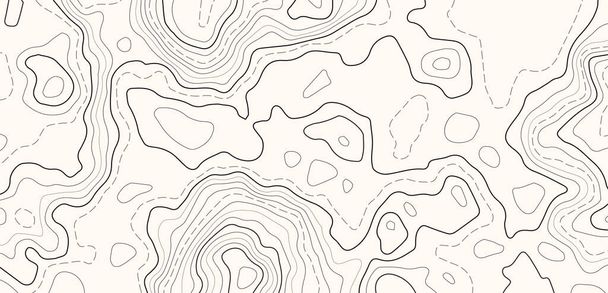 Retro topográfiai térkép. Fehér földrajzi kontúrtérkép. Absztrakt vázlatos rács. - Vektor, kép