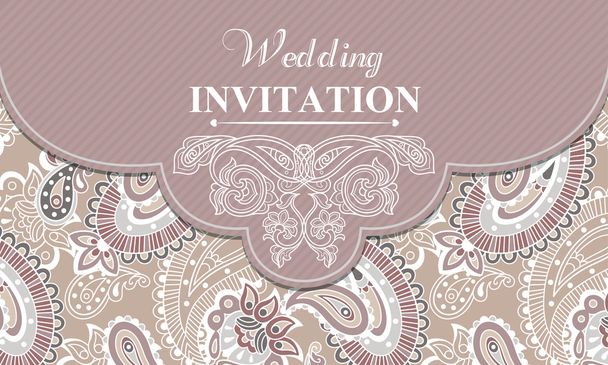 Wedding invitation in beige style - Vektor, obrázek