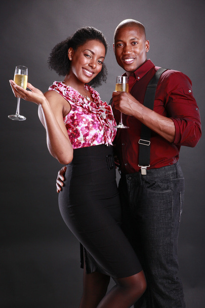 Couple with glasses of champagne - Foto, afbeelding