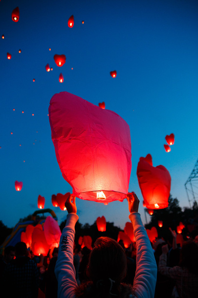 Flying lantern - Photo, Image