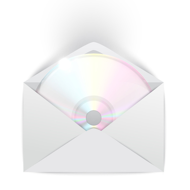 CD DVD with an envelope - Διάνυσμα, εικόνα