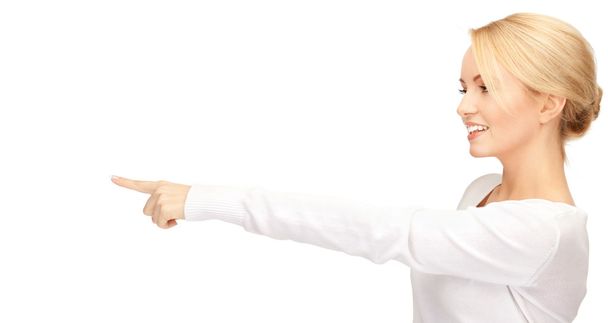 businesswoman pointing her finger - Foto, afbeelding