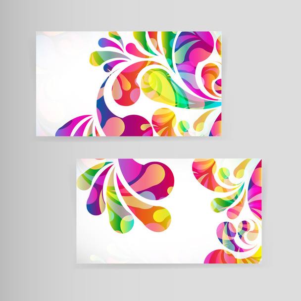 Sample business card with bright teardrop-shaped arches. - Wektor, obraz
