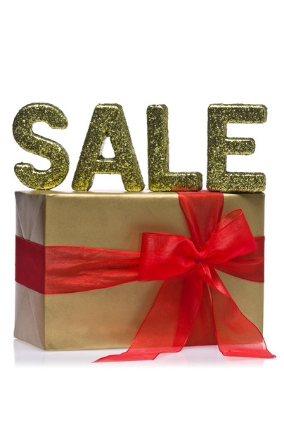 Present decorated with the word sale - Foto, Imagem