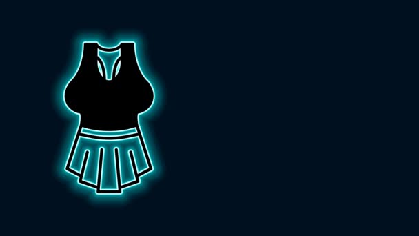 Glowing neon line Undershirt icon isolated on black background. 4K Video motion graphic animation. - Filmati, video