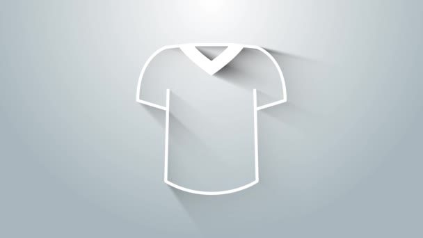 Ikona bílého trička izolovaná na šedém pozadí. Grafická animace pohybu videa 4K. - Záběry, video
