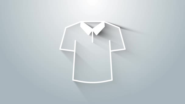 White Shirt icon isolated on grey background. 4K Video motion graphic animation. - Footage, Video