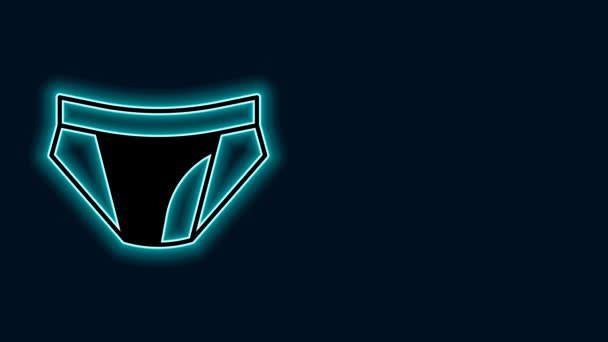 Glowing neon line Men underpants icon isolated on black background. Man underwear. 4K Video motion graphic animation. - Footage, Video