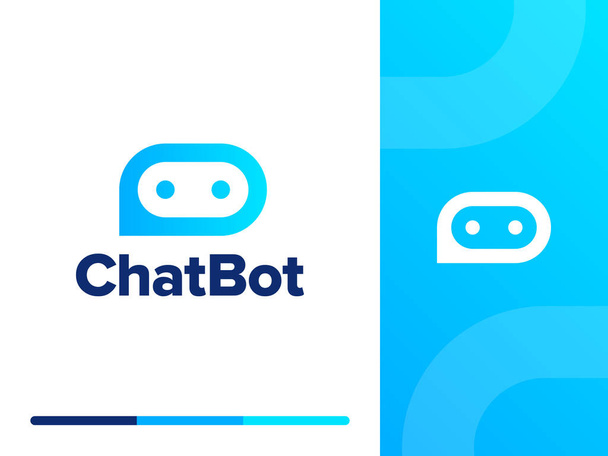 Concept de conception de logo Chat Bot. Assistant virtuel intelligent icône Bot. Tête de robot avec bulle vocale. Service clientèle ChatBot. Concept de logo vectoriel - Vecteur, image