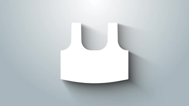 Ikona White Undershirt odizolowana na szarym tle. 4K Animacja graficzna ruchu wideo. - Materiał filmowy, wideo