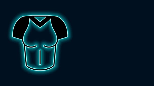 Leuchtendes neonliniges T-Shirt-Symbol isoliert auf schwarzem Hintergrund. 4K Video Motion Grafik Animation. - Filmmaterial, Video