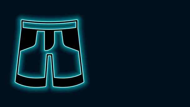Glowing neon line Short or pants icon isolated on black background. 4K Video motion graphic animation. - Footage, Video