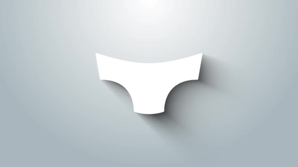 Ikona bílých pánských spodků izolovaná na šedém pozadí. Mužské spodní prádlo. Grafická animace pohybu videa 4K. - Záběry, video
