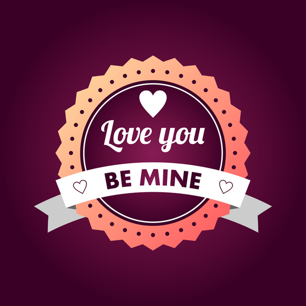 Valentine's day typography badge, stamp and design elements - Διάνυσμα, εικόνα