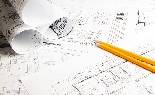 Planowania rysunków budowlanych - Zdjęcie, obraz
