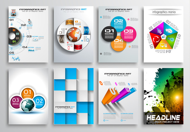 Set of Flyer Design, Infographics - Vektor, Bild
