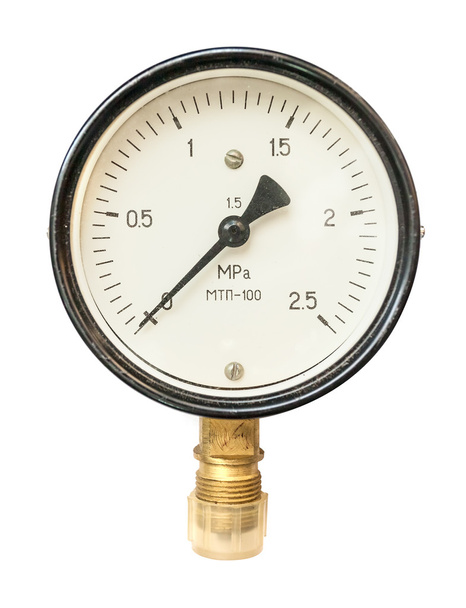 Old circular industrial pressure gauges - Fotoğraf, Görsel