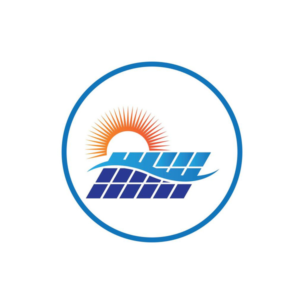 Design de vetor de ícone de energia do logotipo solar - Vetor, Imagem
