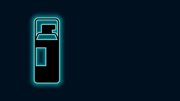 Leuchtendes Neon Line Rasierschaum-Symbol isoliert auf schwarzem Hintergrund. Rasierschaum. 4K Video Motion Grafik Animation. - Filmmaterial, Video