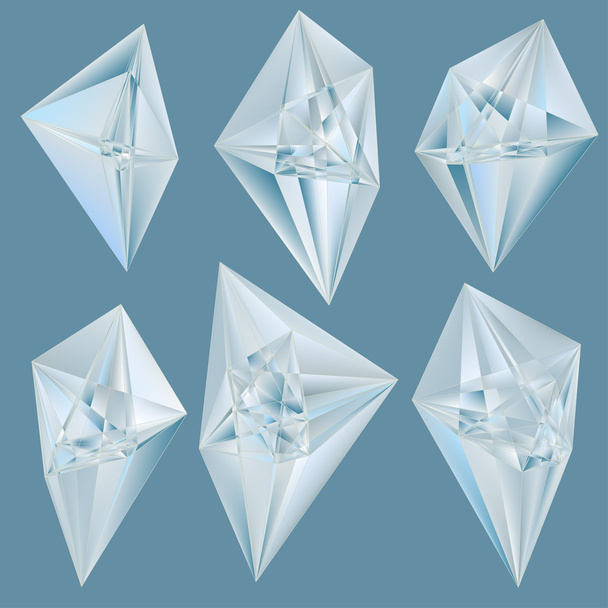 Vector crystals on blue background. - Vector, Image