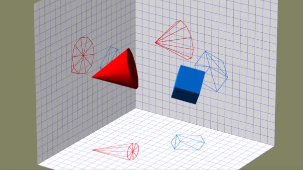 Описательная геометрия 3D проекции бесшовная петля видео
 - Кадры, видео