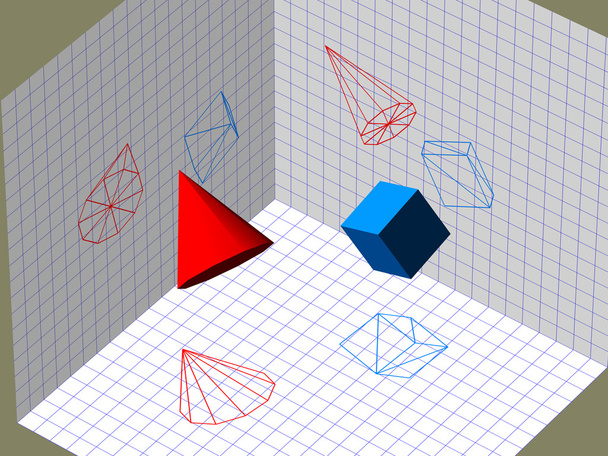 beschreibende Geometrie 3D-Projektion - Foto, Bild