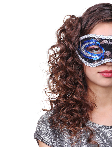 Menina bonita com máscara de mascarada
 - Foto, Imagem
