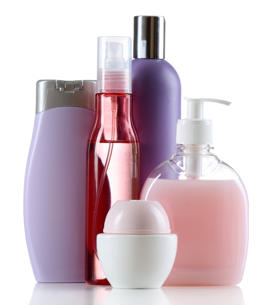 Cosmetic bottles background - Foto, imagen