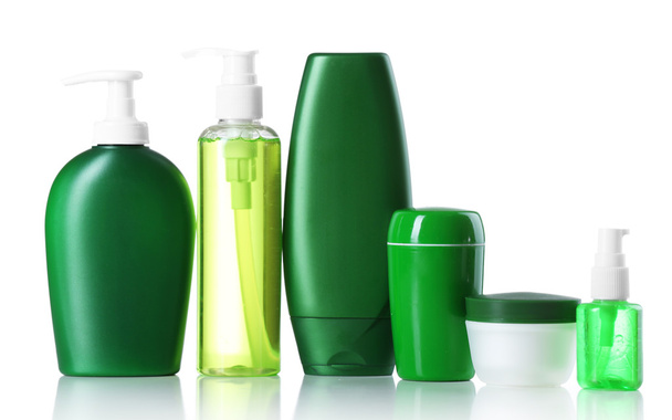 Cosmetic bottles background - Foto, Imagen