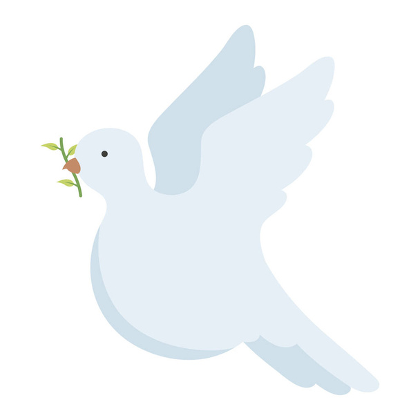 dove with olive branch icon - Vector, Image