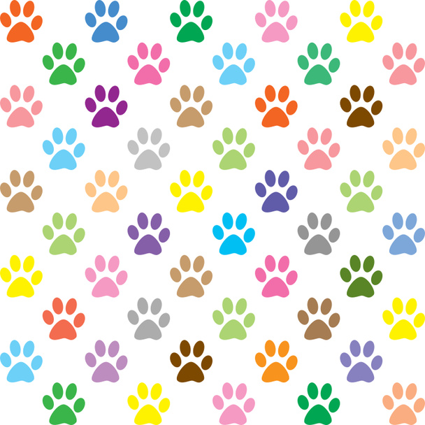 Colorful puppy paw prints illustration - Photo, Image