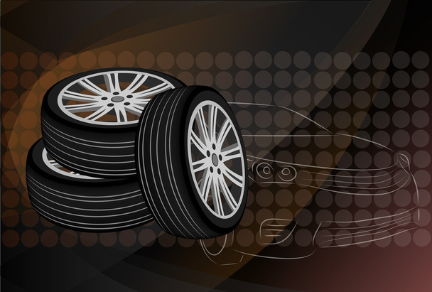 Car wheel. Vector Illustration EPS 10. - Vector, Image