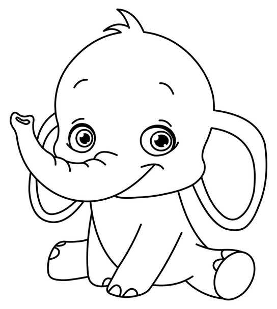 Tagolt baby elefánt - Vektor, kép
