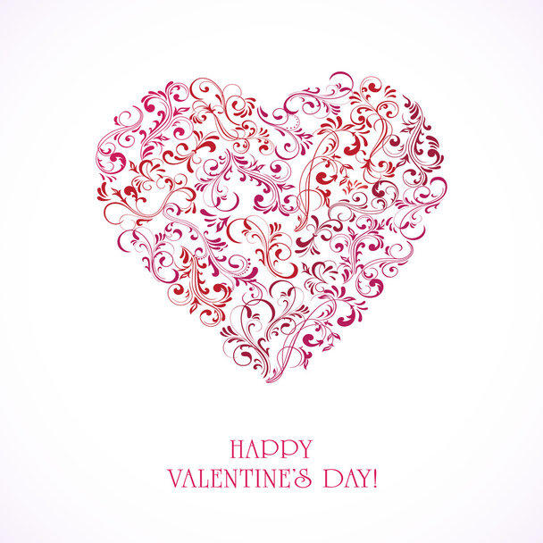 Ornate Valentines heart - Vetor, Imagem