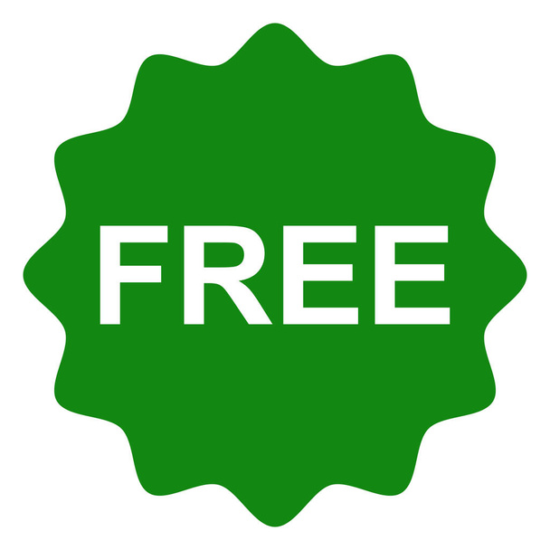 Icon sticker badge free charge money gift gratis, symbol bonus - Vector, Image
