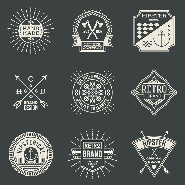Retro logotypes set - Vektör, Görsel