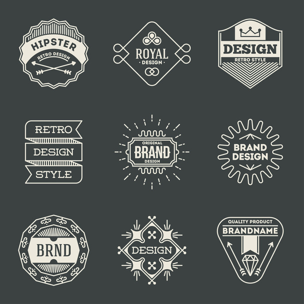 Retro logotypes set - Vektor, Bild