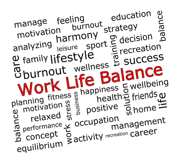 pracovního života rovnováhu wordcloud - Fotografie, Obrázek