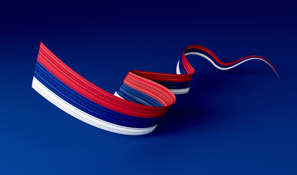 Serbische Flagge welligen abstrakten Band Hintergrund. 3D-Illustration. - Foto, Bild