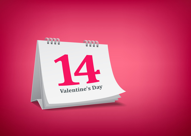 Dag van de Valentijnskaart van de kalender - Vector, afbeelding