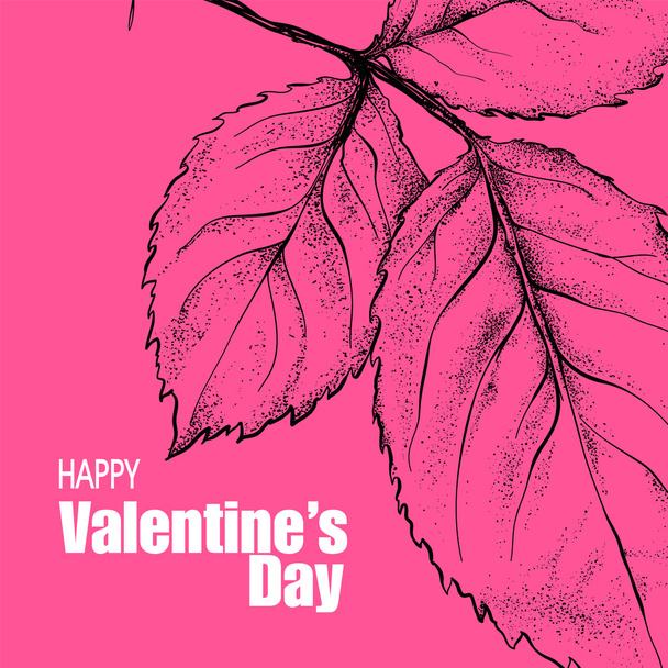 День святого Валентина дизайн с розой
 - Вектор,изображение